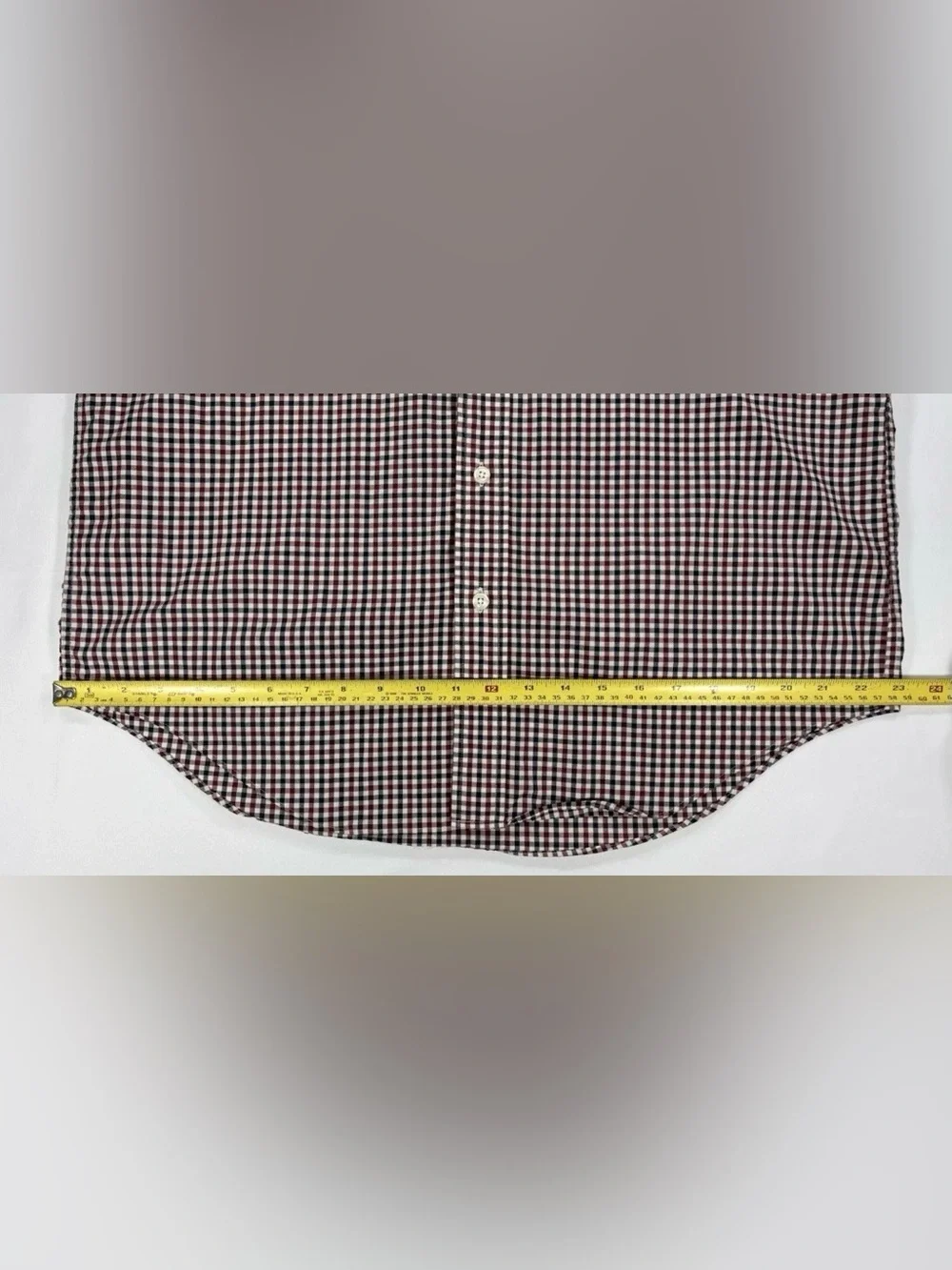 L.L. Bean Men's M Tall Long Sleeve Red & Blue Checked Plaid Button-Down Shirt - Picture 7 of 8
